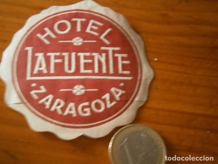 Etiquetas antiguas: ETIQUETA ZARAGOZA A&Ntilde;OS 30/40, HOTEL LA FUENTE
