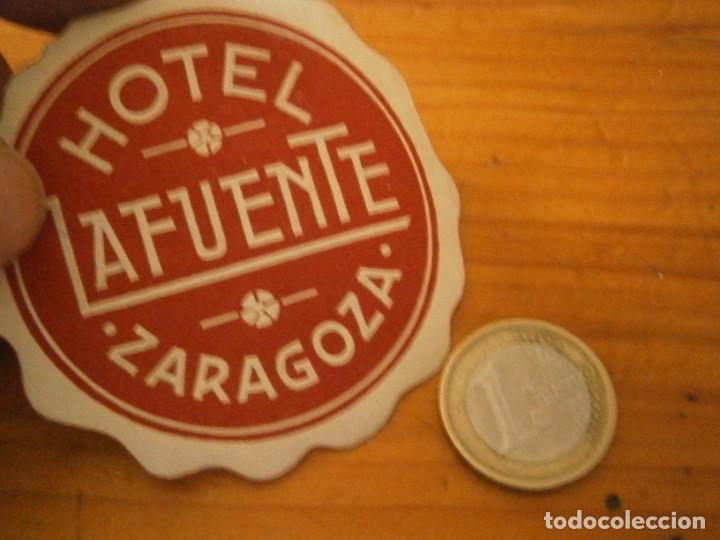 Etiquetas antiguas: ETIQUETA ZARAGOZA A&Ntilde;OS 30/40, HOTEL LA FUENTE