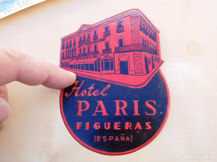 Etiquetas antiguas: Etiqueta Hotel Par&iacute;s Figueras