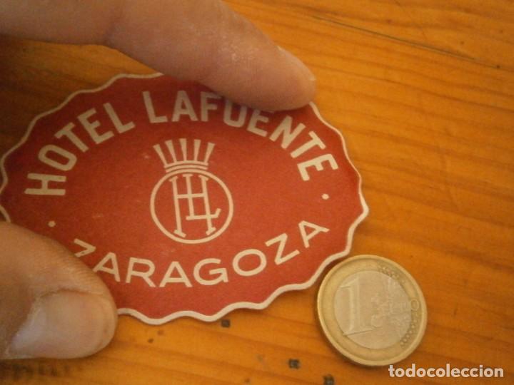 Etiquetas antiguas: ETIQUETA ZARAGOZA A&Ntilde;OS 30/40, HOTEL LA FUENTE