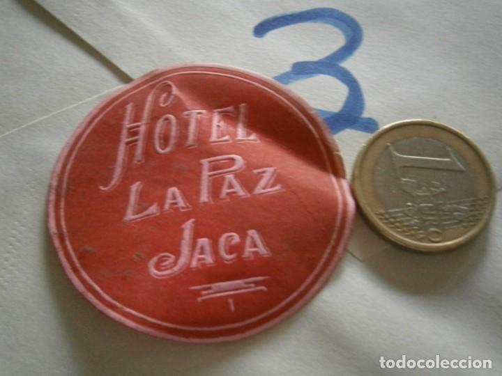 Etiquetas antiguas: ETIQUETA A&Ntilde;OS 30/40, HOTEL LA PAZ JACA
