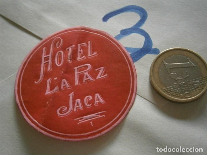 Etiquetas antiguas: ETIQUETA A&Ntilde;OS 30/40, HOTEL LA PAZ (JACA)