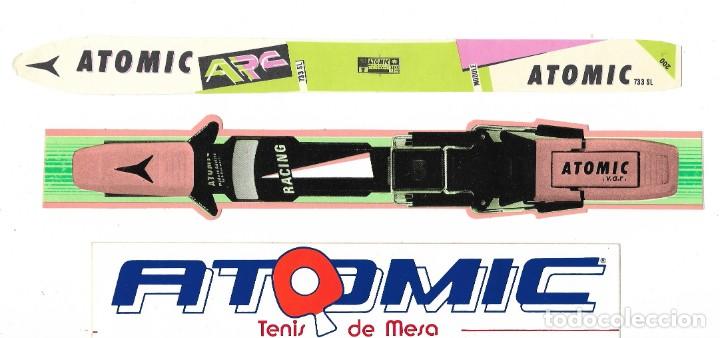 Etiquetas antiguas: Etiqueta adhesivas de Atomic. Marca deportiva
