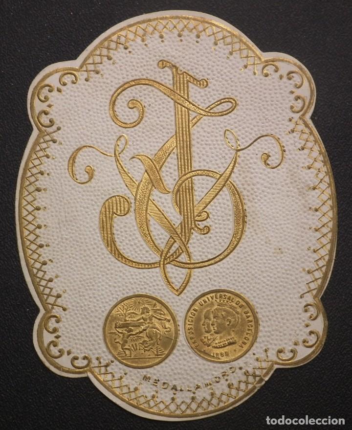 Etiquetas antiguas: ETIQUETA JVT - MEDALLA DE ORO DE LA EXPOSICI&Oacute;N UNIVERSAL DE BARCELONA (1888)