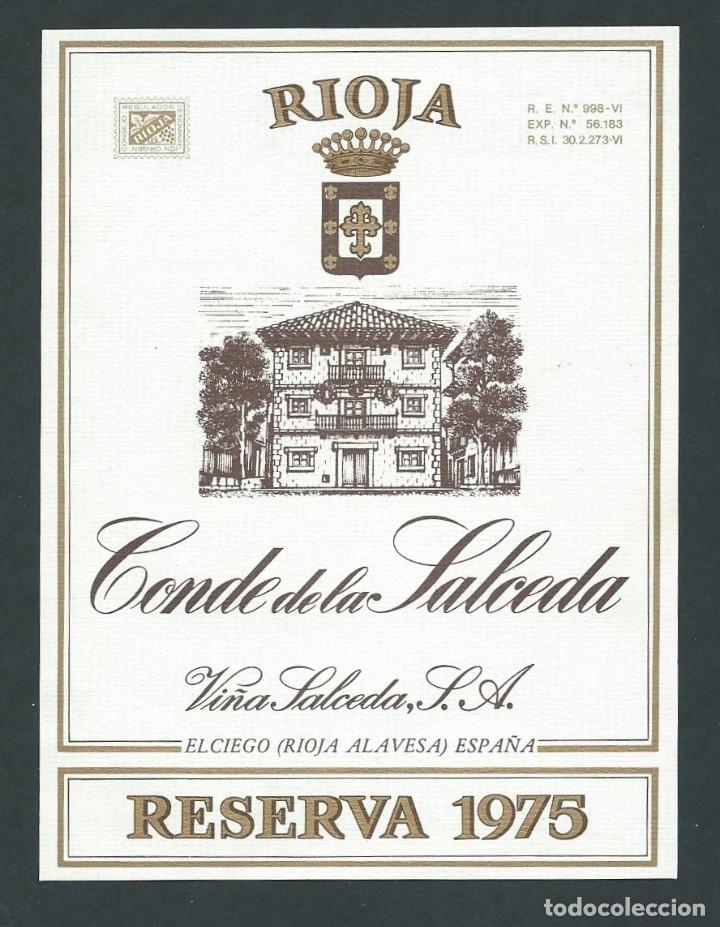 Etiquetas antiguas: antigua etiqueta vino conde de la salceda rioja alavesa a&ntilde;o 1975