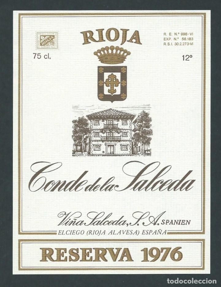 Etiquetas antiguas: antigua etiqueta vino conde de la salceda rioja alavesa a&ntilde;o 1976