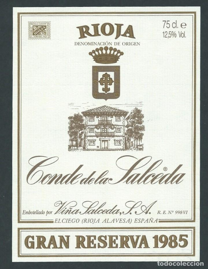 Etiquetas antiguas: antigua etiqueta vino conde de la salceda rioja alavesa a&ntilde;o 1985