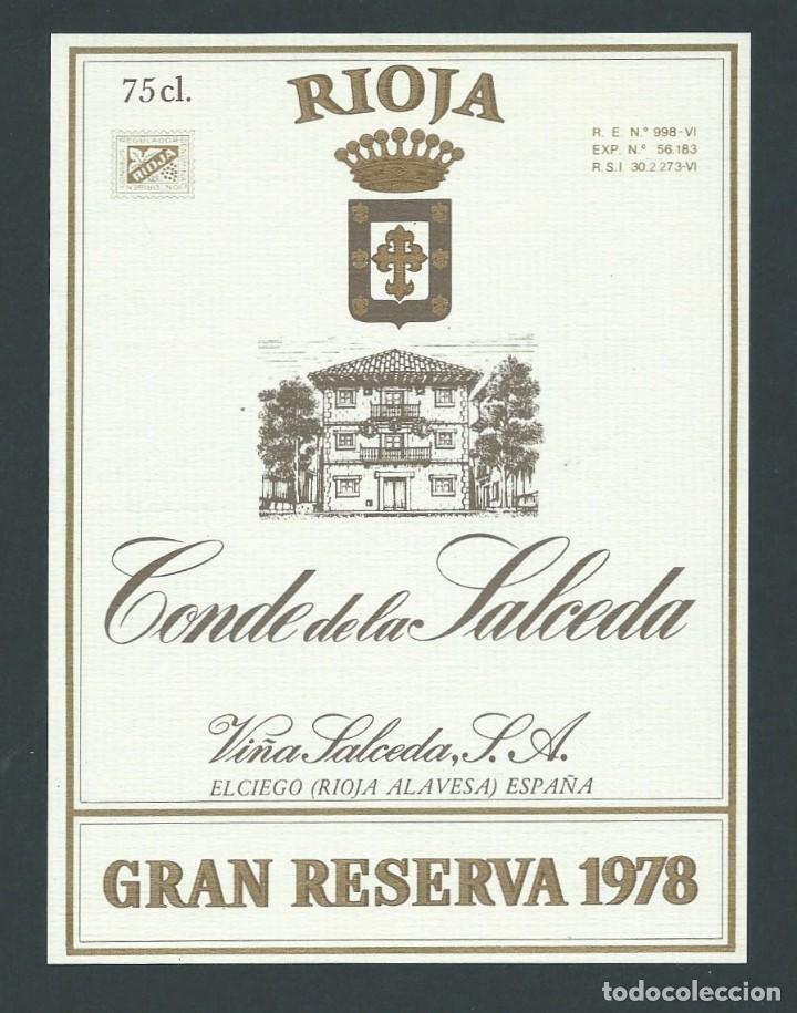 Etiquetas antiguas: antigua etiqueta vino conde de la salceda rioja alavesa a&ntilde;o 1978