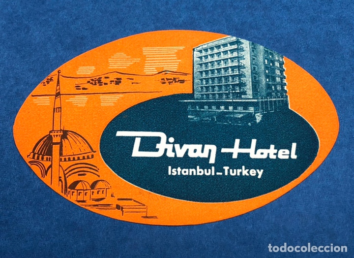 Etiquetas antiguas: ETIQUETA DIVAN HOTEL ISTANBUL TURQU&Iacute;A LUGGAGE LABEL MALETA.