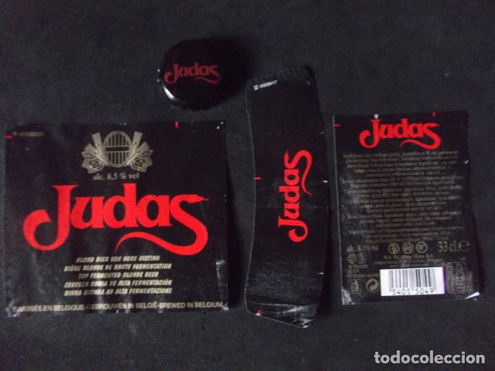 Old Labels: CERVEZA-V9-K-5-ETIQUETAS Y CHAPA-CIUC-JUDAS