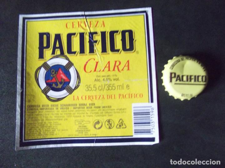 Alte Etiketten: CERVEZA-V9-K-5-ETIQUETAS Y CHAPA-PACIFICO-CLARA