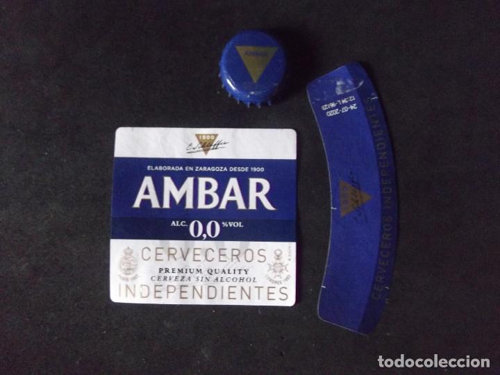 Etiquetas antiguas: CERVEZA-V9-K-5-ETIQUETAS Y CHAPA-AMBAR 0,0.