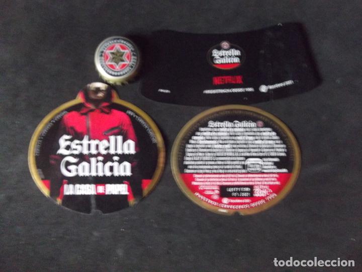 Etiquetas antiguas: CERVEZA-V9-K-5-ETIQUETAS Y CHAPA-ESTRELLA GALICIA-NETFLIX