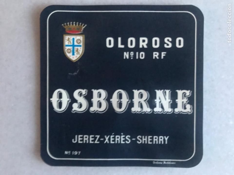 Etiquetas antiguas: Etiqueta de vino Oloroso Osborbe Jerez