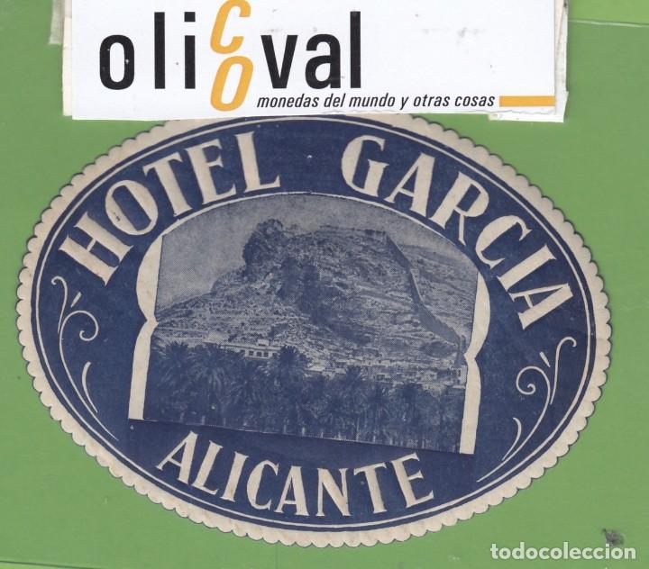 Etiquetas antiguas: ETIQUETA HOTEL GARCIA ALICANTE ESPA&Ntilde;A OVAL COLA 95MM EH3003