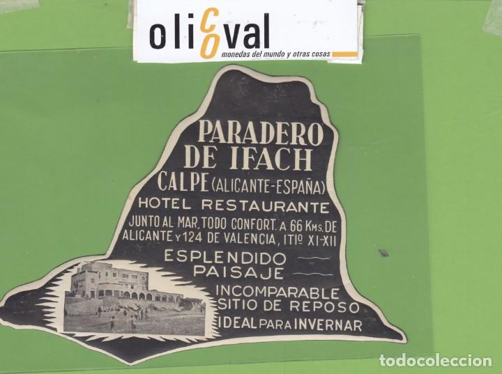 Etiquetas antiguas: ETIQUETA HOTEL PARADOR DE IFACH CALPE ALICANTE ESPA&Ntilde;A COLA TROQUEL145 X 105mm m EH3004