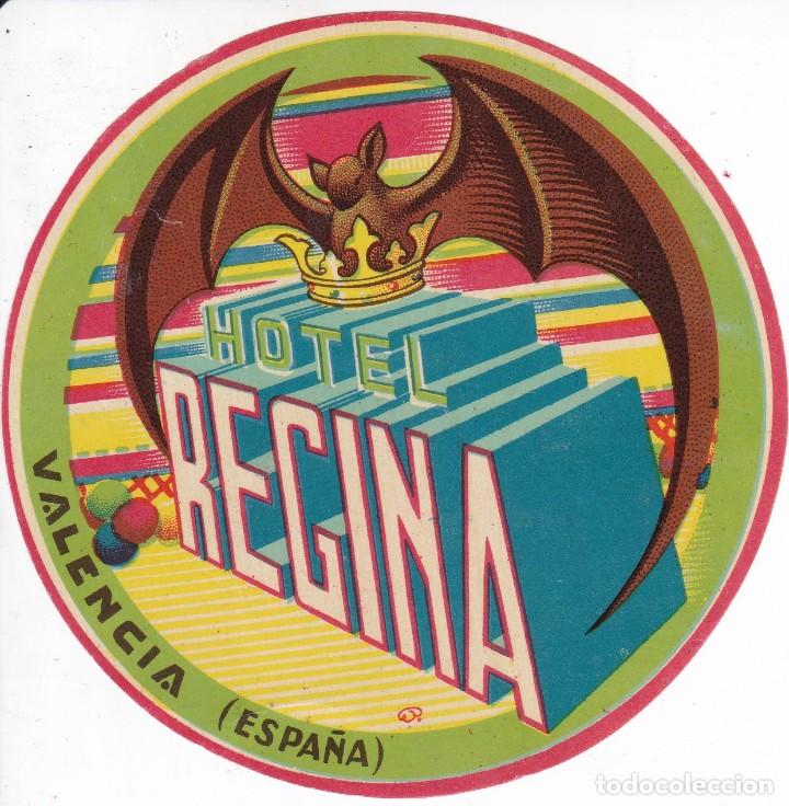 Etiquetas antiguas: ANTIGUA ETIQUETA DEL HOTEL REGINA DE VALENCIA