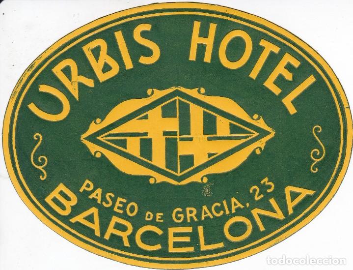Etiquetas antiguas: ANTIGUA ETIQUETA DEL HOTEL URBIS DE BARCELONA