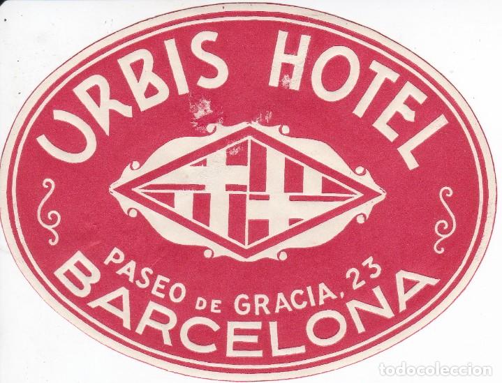 Etiquetas antiguas: ANTIGUA ETIQUETA DEL HOTEL URBIS DE BARCELONA