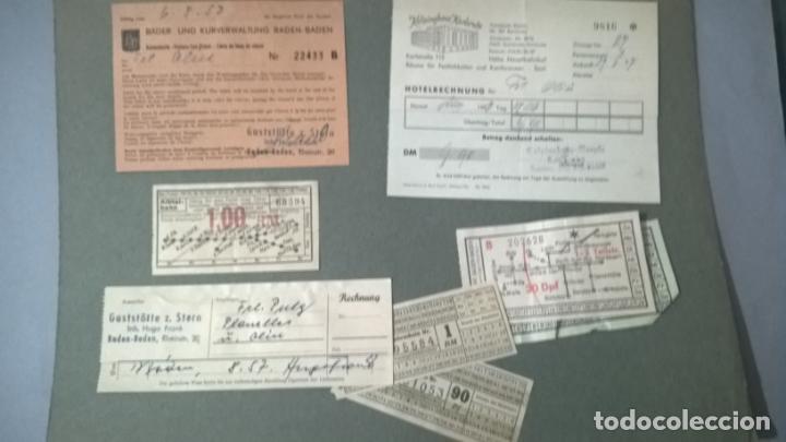 Etiquetas antiguas: COLLAGE ALEMANIA 1957. RECIBOS DE HOTELES. TICKETS. RESGUARDOS