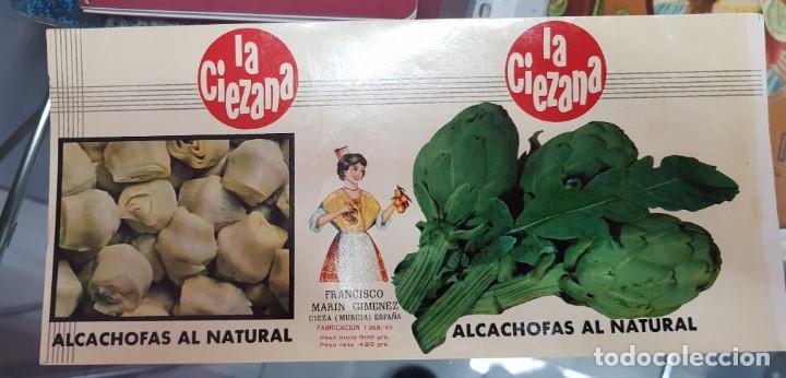 Etiquetas antigas: ANTIGUA ETIQUETA CONSERVAS VEGETALES ALCACHOFAS LA CIEZANA MURCIA