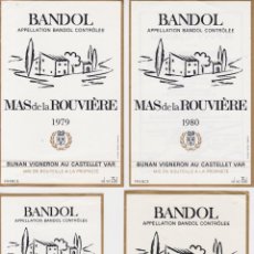Etiquetas antiguas: 8 ETIQUETAS DE VINO BANDOL, MAS DE LA ROUVIÈRE - CASTELLET (FRANCE)