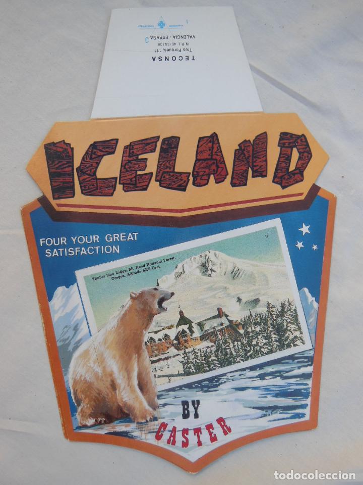 Etiquetas antiguas: Antigua Etiqueta : ICELAND BY CASTER. TECNOSA