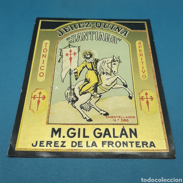 Etiquetas antiguas: (MT.4) ETIQUETA: JEREZ-QUINA. SANTIAGO. TONICO. APERITIVO