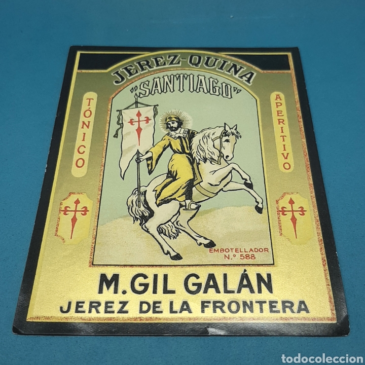 Etiquetas antiguas: (MT.4) ETIQUETA: JEREZ-QUINA. SANTIAGO. TONICO. APERITIVO