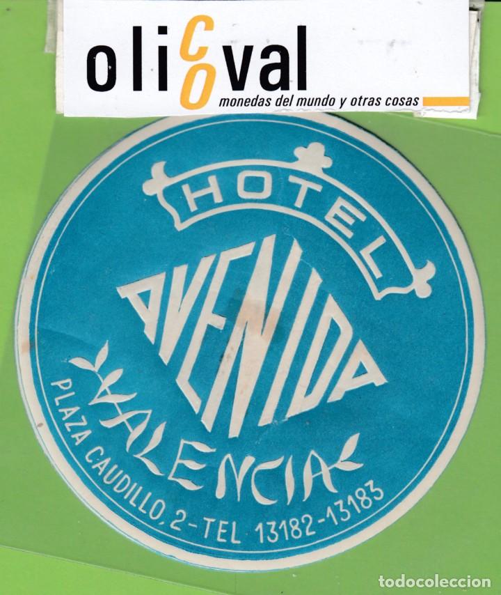 Etiquetas antiguas: ETIQUETA HOTEL AVENIDA VALENCIA TEL 5 CIFRAS.RESTOS DE CHANELA EH3143