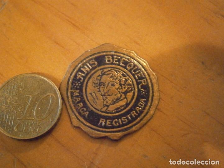 Etiquetas antiguas: ETIQUETA PUBLICITARIA A&Ntilde;OS 40/50, ANIS BECQUER