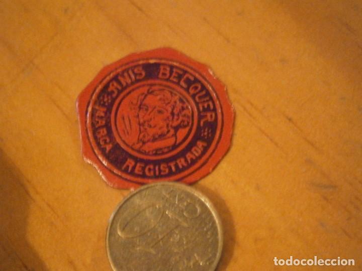 Etiquetas antiguas: ETIQUETA PUBLICITARIA A&Ntilde;OS 40/50, ANIS BECQUER