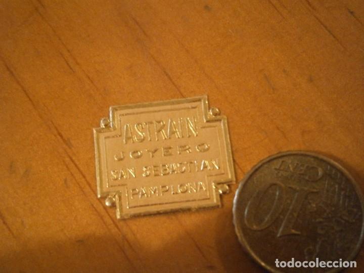 Etiquetas antiguas: ETIQUETA PUBLICITARIA A&Ntilde;OS 40/50, ASTRAIN JOYERO, PAMPLONA