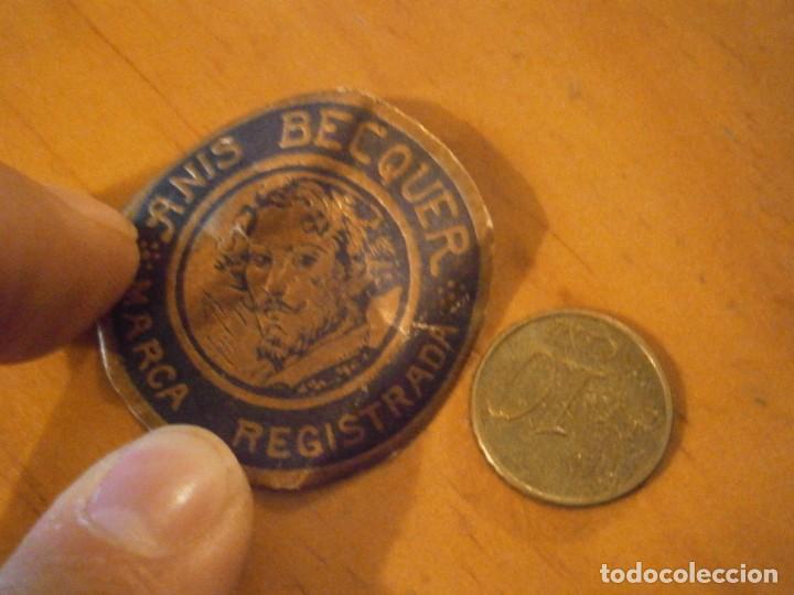 Etiquetas antiguas: ETIQUETA PUBLICITARIA A&Ntilde;OS 40/50, ANIS BECQUER