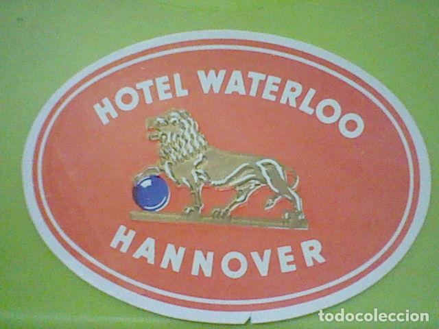 Etiquetas antiguas: ETIQUETA MALETA RETRO HOTEL WATERLOO HANNOVER 10 X 7 CMS