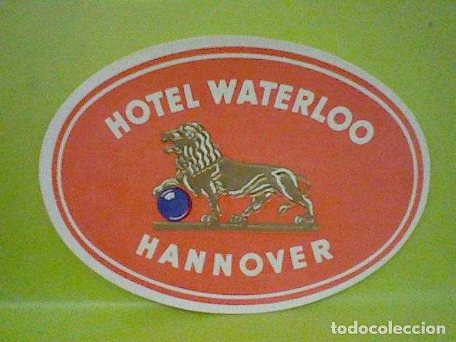 Etiquetas antiguas: ETIQUETA MALETA RETRO HOTEL WATERLOO HANNOVER 10 X 7 CMS **