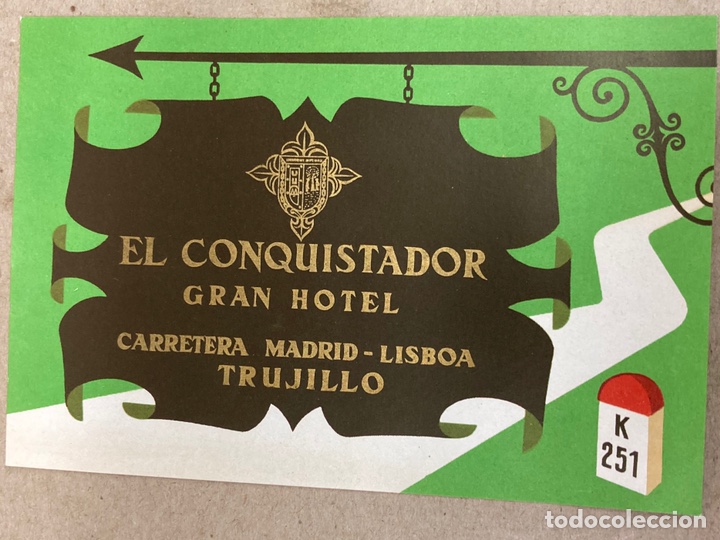Etiquetas antiguas: Etiqueta de Hotel El Conquistador