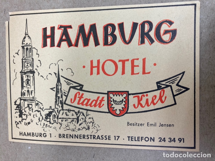 Etiquetas antiguas: Etiqueta de Hotel Hamburg