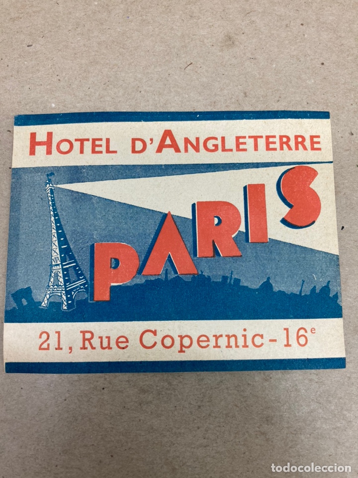 Etiquetas antiguas: Etiqueta de Hotel D&rsquo;angleterra