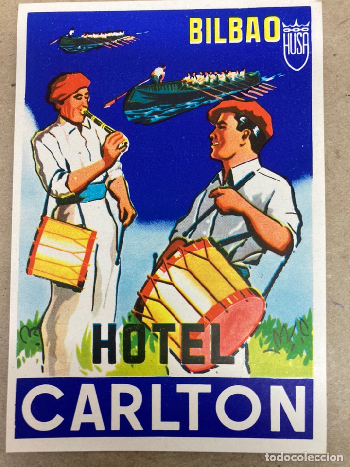 Etiquetas antiguas: Etiqueta de Hotel Carlton Bilbao