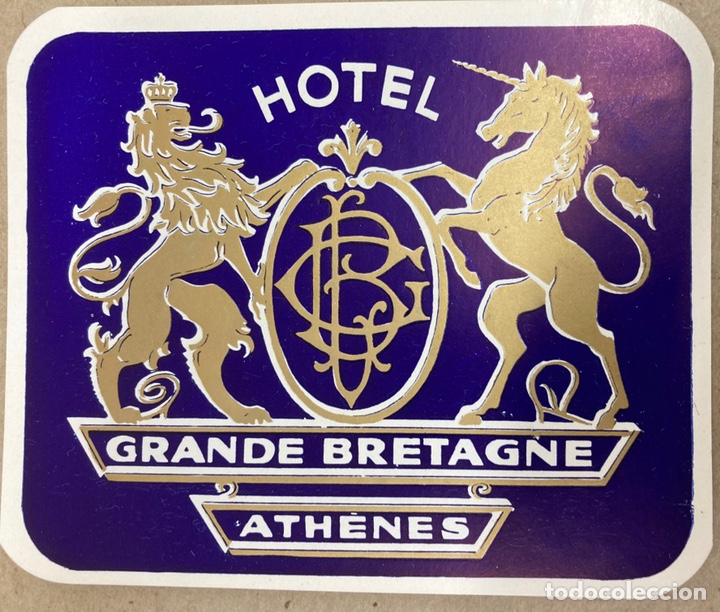 Etiquetas antiguas: Etiqueta de Hotel Gran Bretagne Athenes