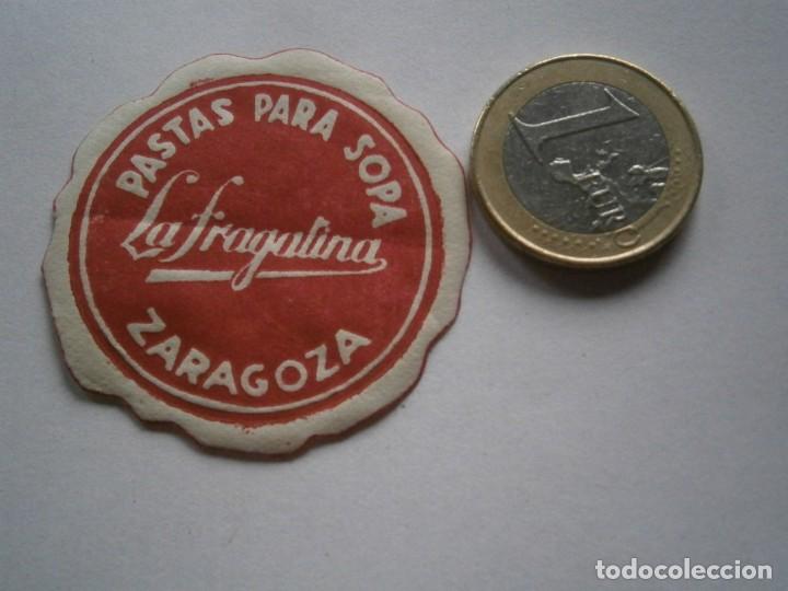 Etiquetas antiguas: ETIQUETA PUBLICITARIA A&Ntilde;OS 40/50, PASTAS PARA SOPA, LA FRAGANTINA
