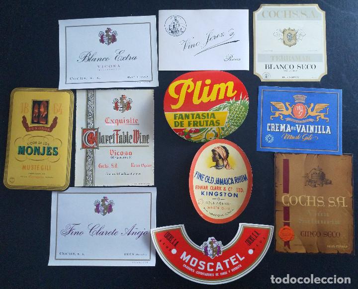 Etiquetas antiguas: LOTE DE ETIQUETAS ANTIGUAS DE BEBIDAS DE REUS
