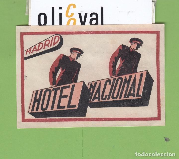 Etiquetas antiguas: ETIQUETA HOTEL NACIONAL EN ROJO 95X 66 MM EH2230