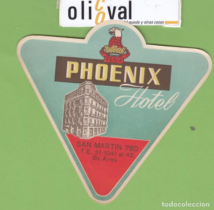 Etiquetas antiguas: ETIQUETA HOTEL PHOENIX BUENOS AIRES ARGENTINA TROQUEL 130X 121 MM EH3237