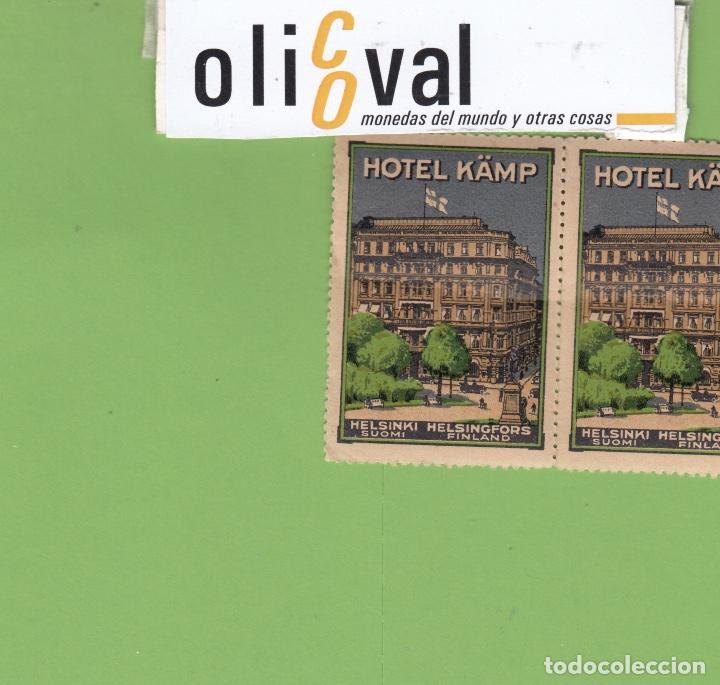 Etiquetas antiguas: ETIQUETA HOTEL K&Aacute;MP HELSINKI FINLANDIA DENTADA 50 X 35 MM EH3240
