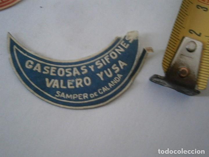 Etiquetas antiguas: ETIQUETA PUBLICITARIA A&Ntilde;OS 40/50, GASEOSAS Y SIFONES VALERO YUSA