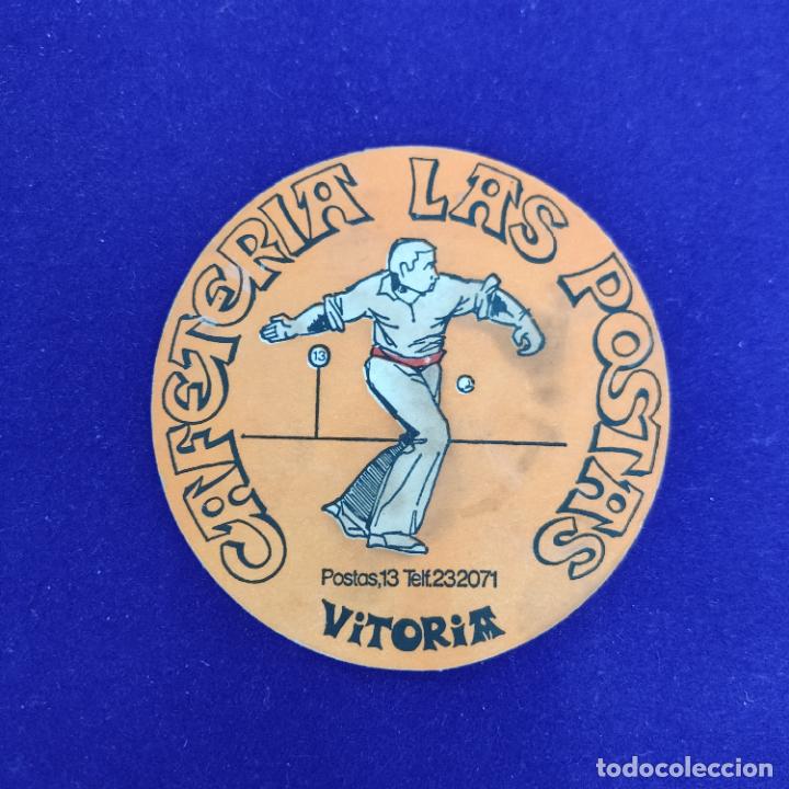 Etiquetas antiguas: POSAVASOS DE VITORIA (ALAVA). CAFETERIA LAS POSTAS. - Foto 1