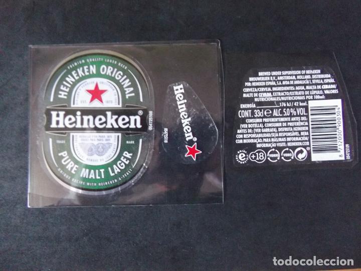 Etiquetas antiguas: CERVEZA-V9ET-7-ETIQUETAS-HEINEKEN