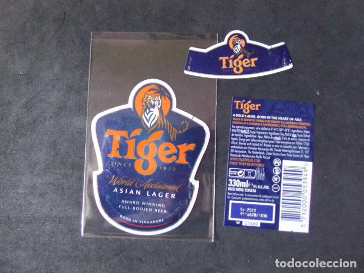 Etiquetas antiguas: CERVEZA-V9ET-7-ETIQUETAS-TIGER